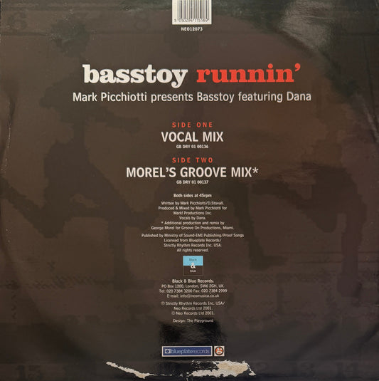 Mark Picchiotti Presents Basstoy Featuring Dana – Runnin' – Black & Blue – 2002