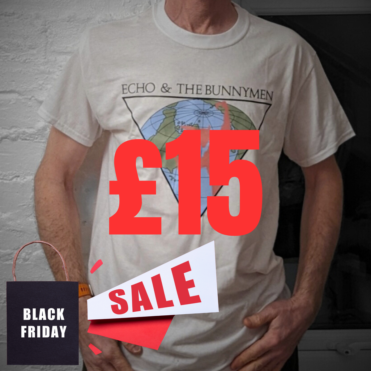Official Echo & The Bunnymen 1986 Bunny Creature Vintage Tour T-Shirt.