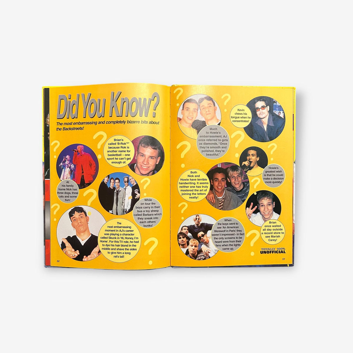 The Totally 100% Unofficial Backstreet Boys Special 1998 Hardback Book