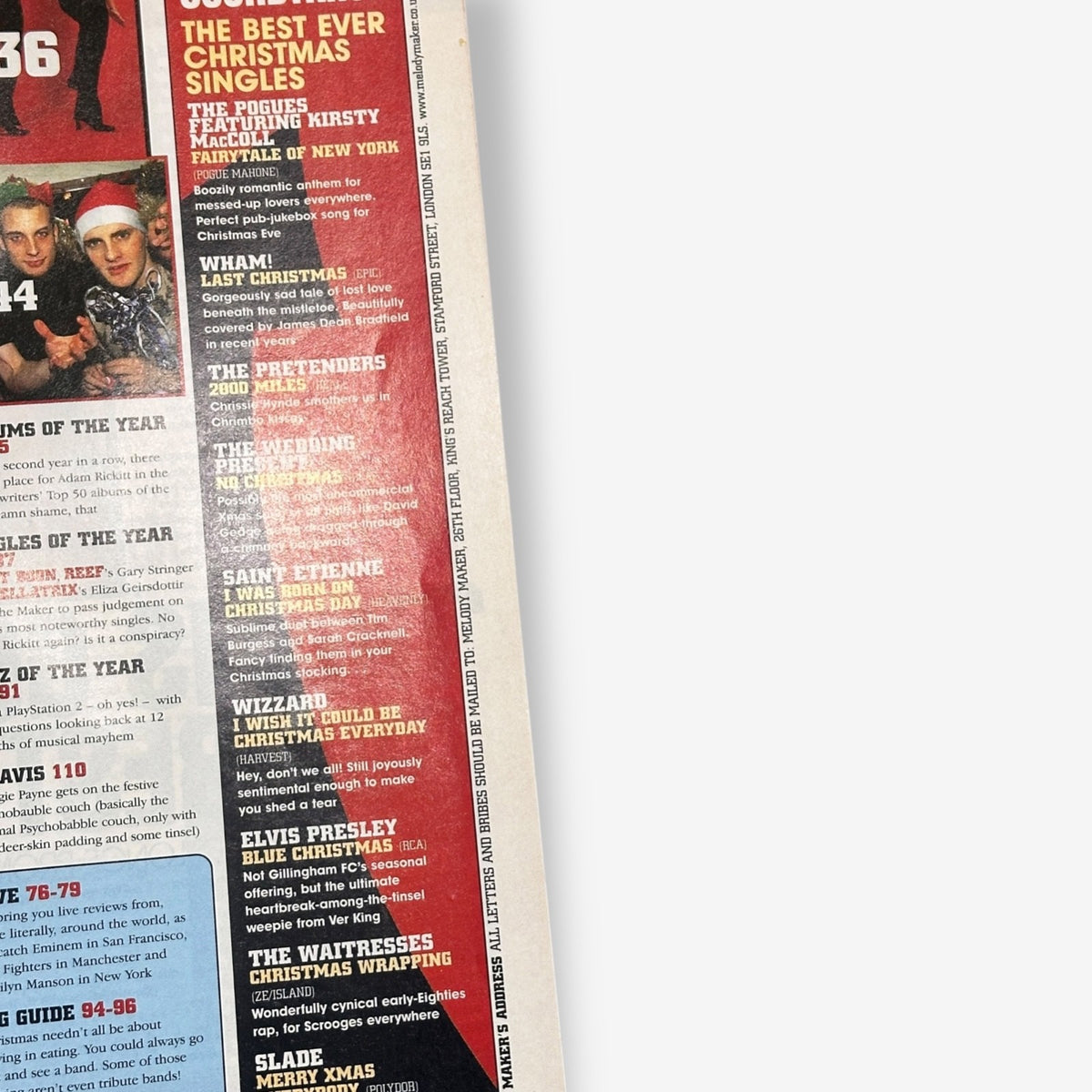 2001 Limp Bizkit - Christmas Cracker - Melody Maker Magazine