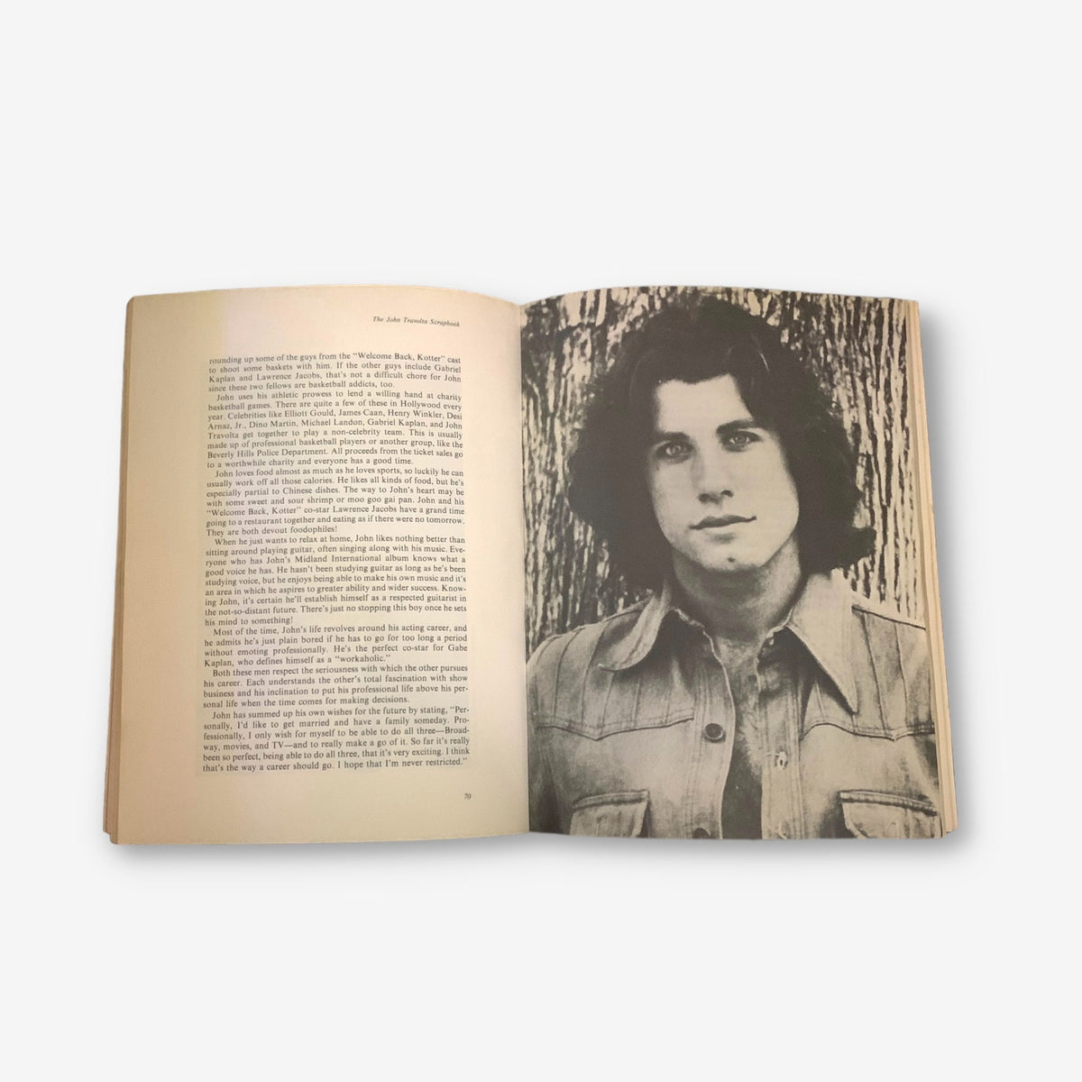 The John Travolta Scrapbook - 1976 Paperback Book (Suzanne Munshawer)