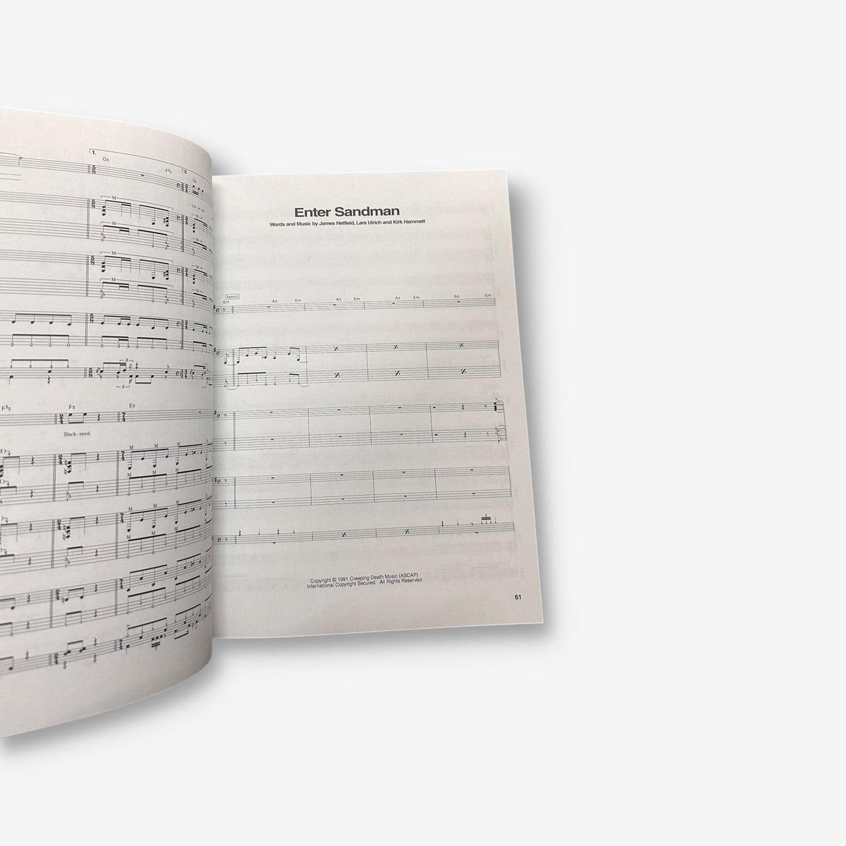 Best Of Metallica - Transcribed Full Scores - Guitar One Music Sheet Book - 2001 Paperback Book