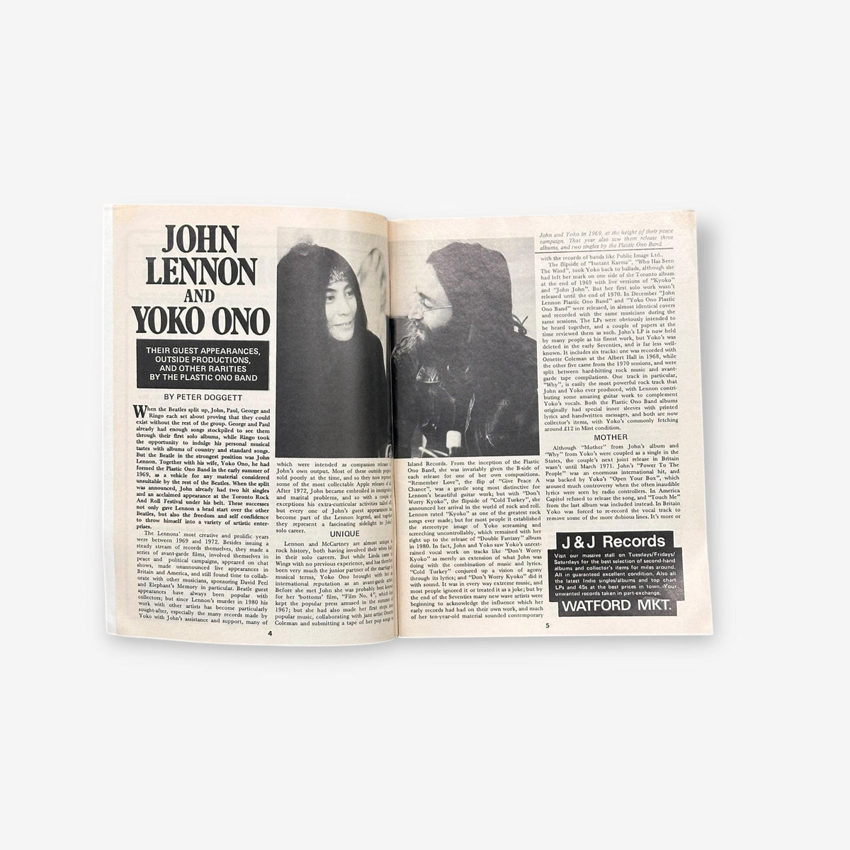 1983 John Lennon And Yoko Ono - Pocket-Sized Record Collector Magazine No. 42