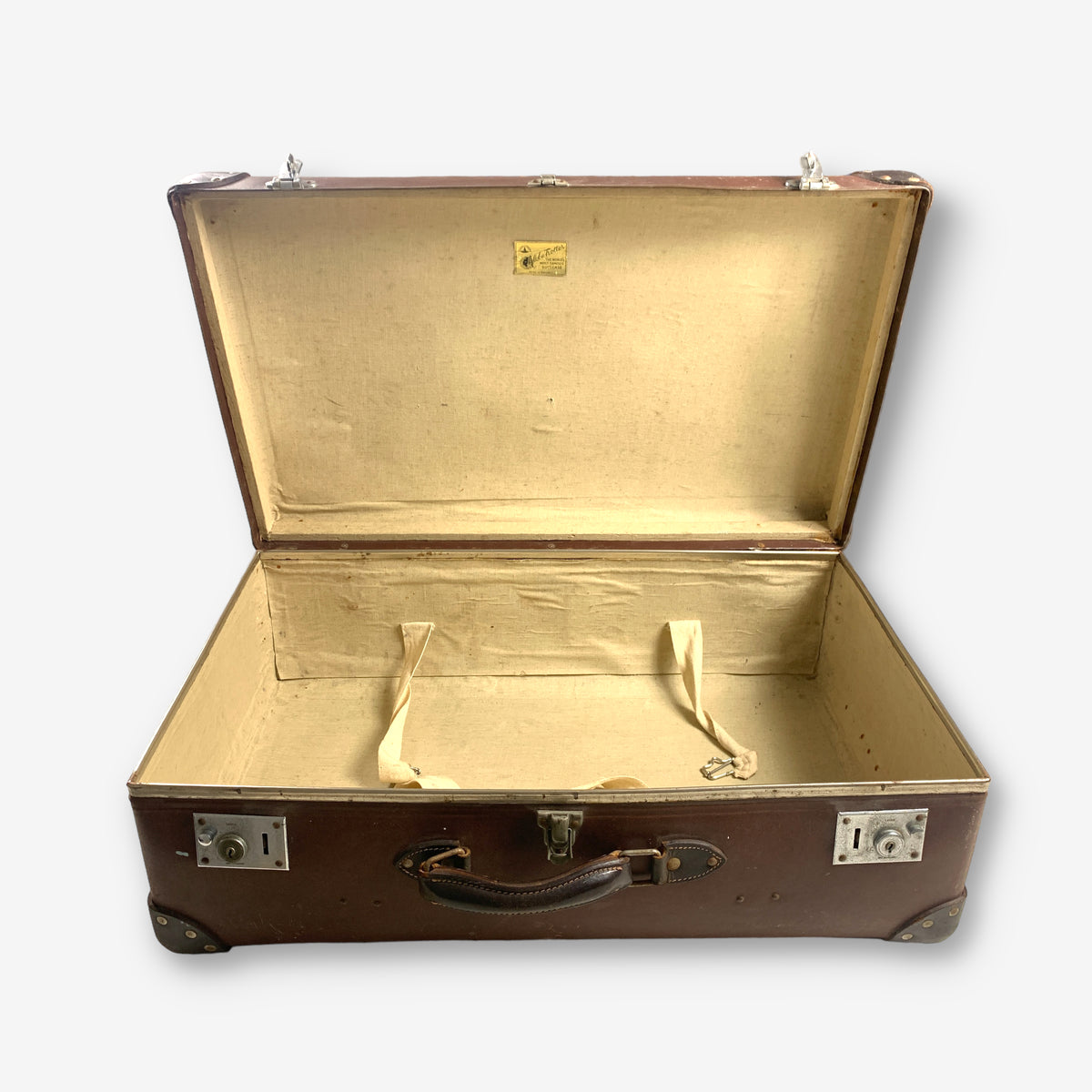 Vintage Globe-Trotter Band & Music Sticker Suitcase