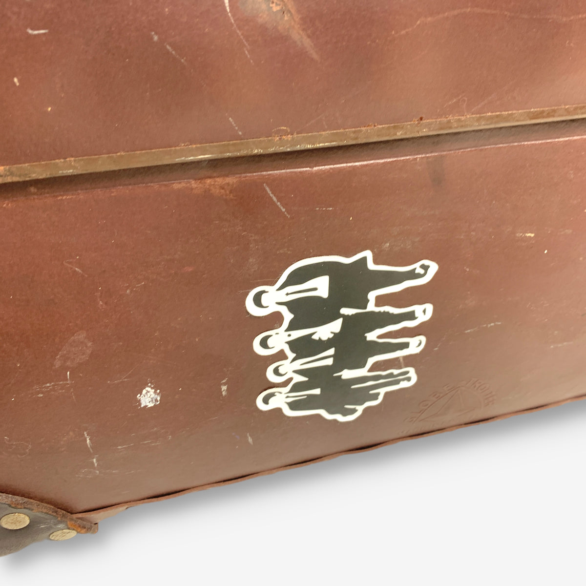 Vintage Globe-Trotter Band & Music Sticker Suitcase