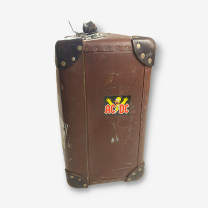 Vintage Globe-Trotter Band & Music Sticker Suitcase