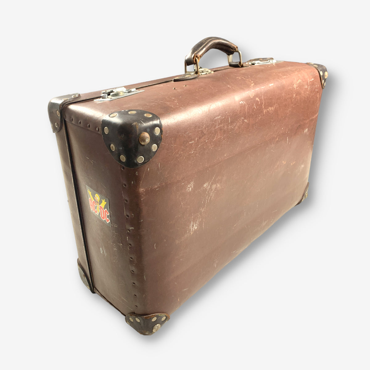 Vintage Globe-Trotter Band & Music Sticker Suitcase