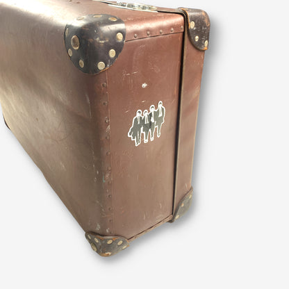 Vintage Globe-Trotter Band & Music Sticker Suitcase