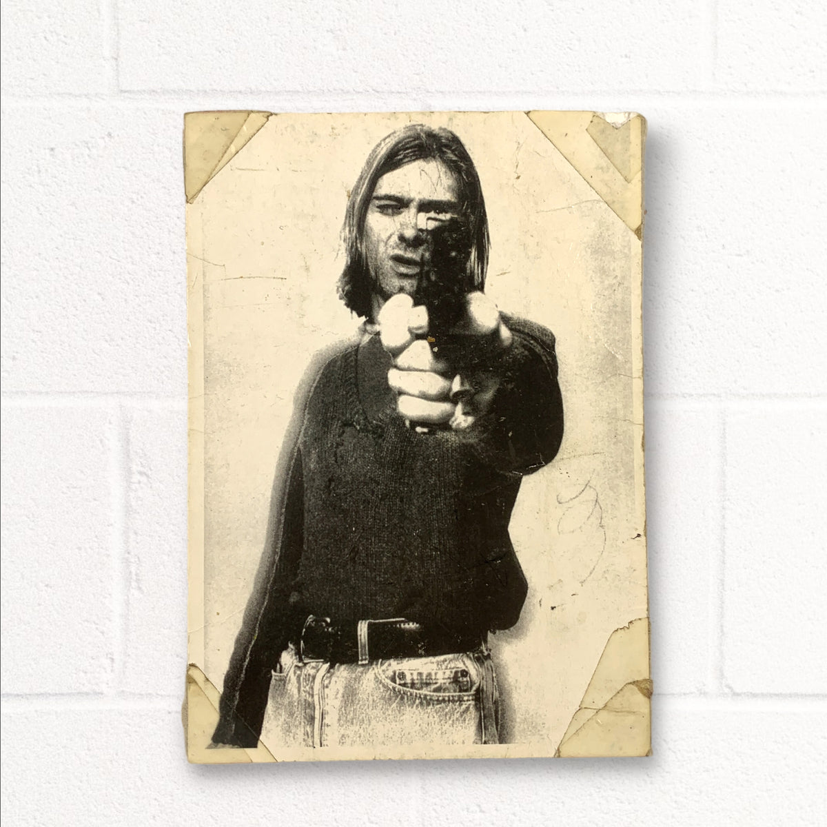 RARE Original 90's Kurt Cobain Pistol Gun Postcard A6