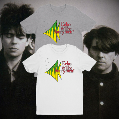 Official Echo & The Bunnymen Vintage Fish T.Shirt. White
