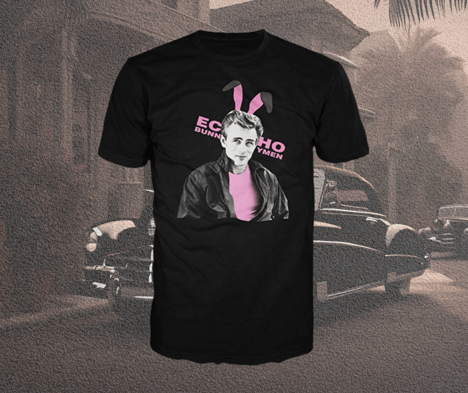 Official Echo & The Bunnymen 'James Dean' Bunny Ears T-Shirt Black