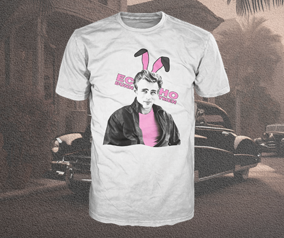 Official Echo & The Bunnymen 'James Dean' Bunny Ears T-Shirt White