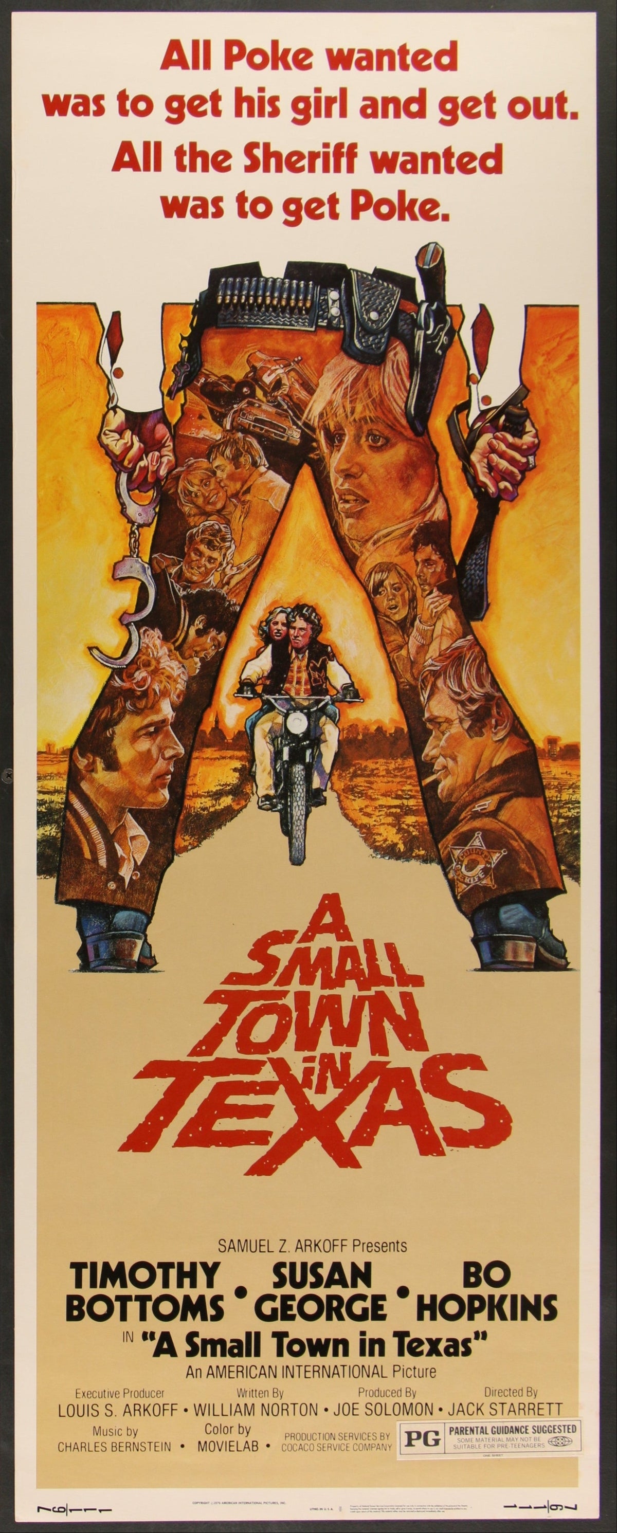 A Small Town In Texas (1976) Original US Insert Movie Poster