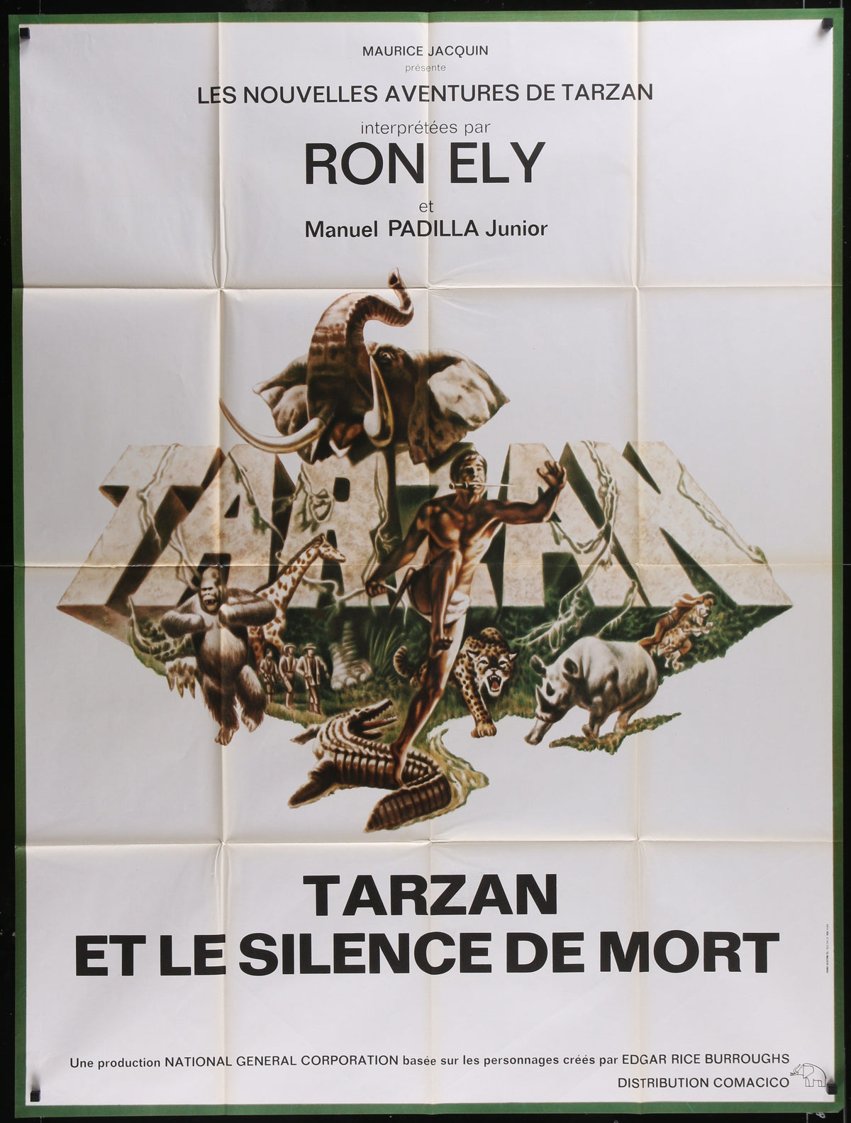 Tarzan's Deadly Silence (1976) Original French One Panel Movie Poster