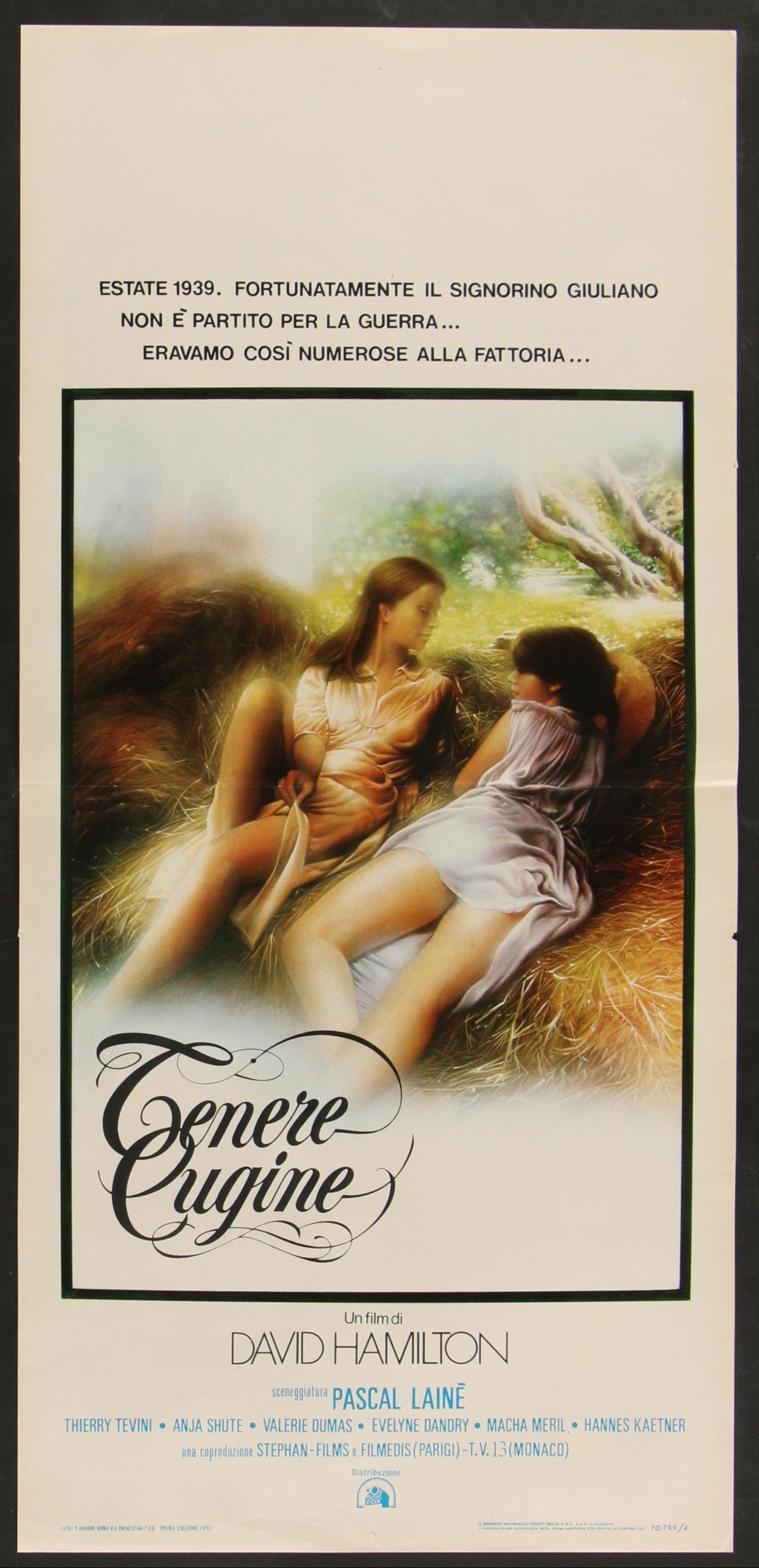 Tender Cousins (1980) Original Italian Locandina Movie Poster
