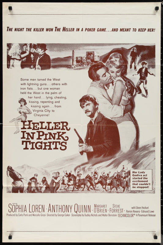 Heller In Pink Tights (1960s RR) Original US Military One Sheet Movie Poster