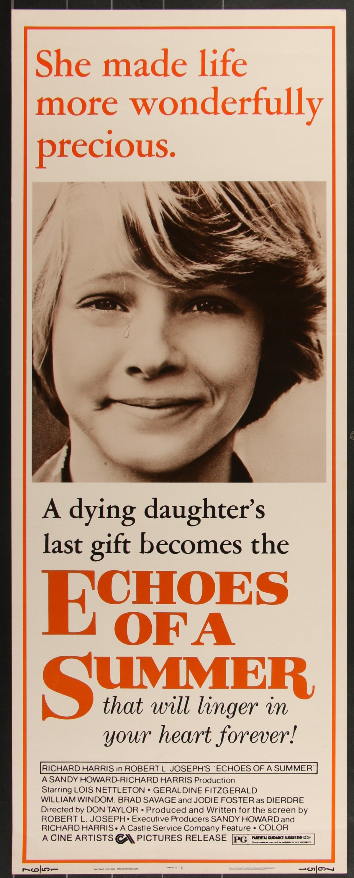 Echoes Of A Summer (1976) Original US Insert Movie Poster