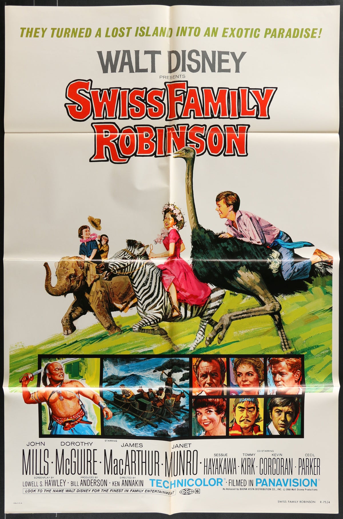 Swiss Family Robinson (1975 RR) Original US One Sheet Movie Poster