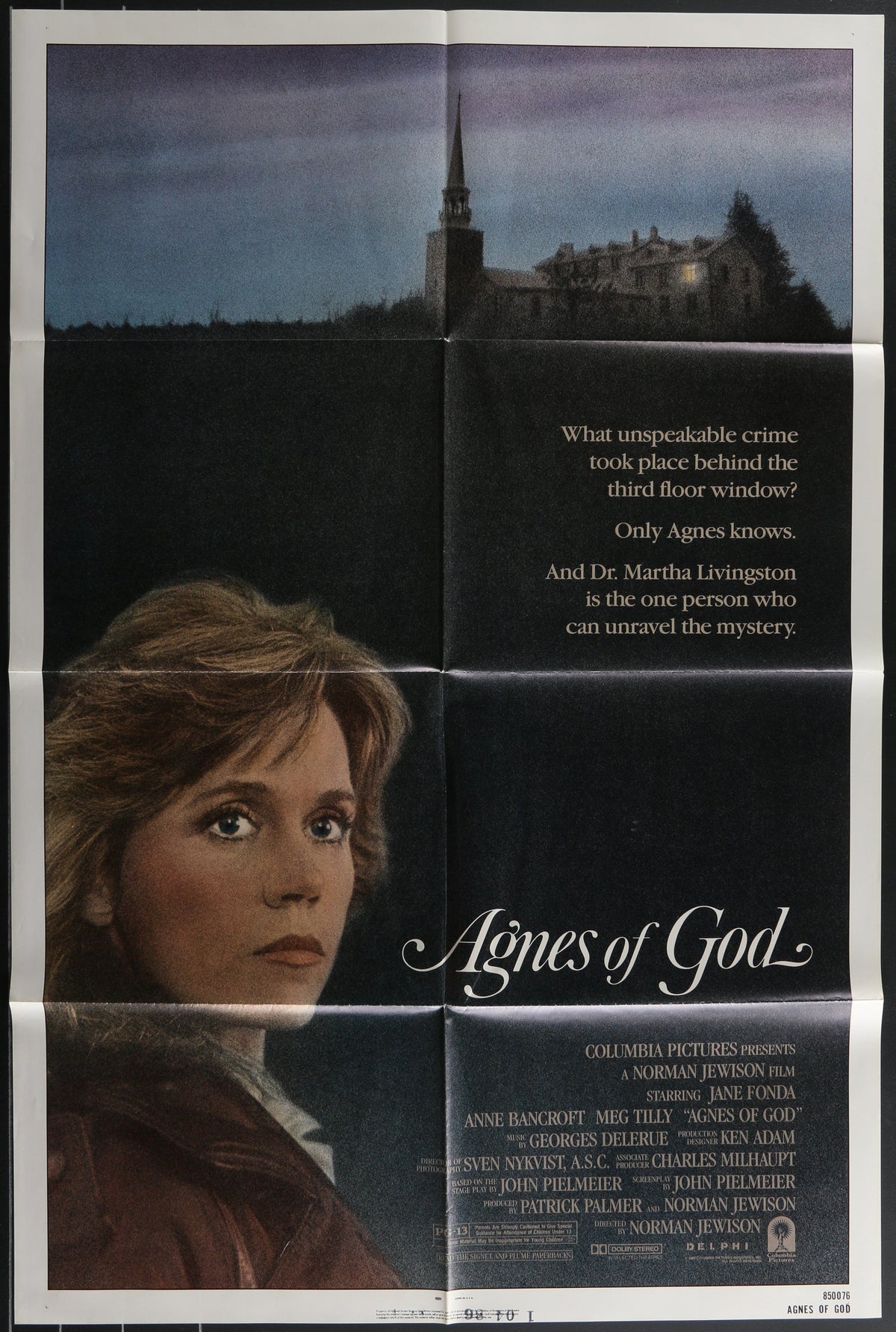 Agnes Of God (1985) Original US One Sheet Movie Poster