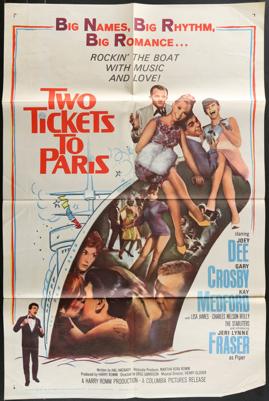 Two Tickets To Paris (1962) Original US One Sheet Movie Poster