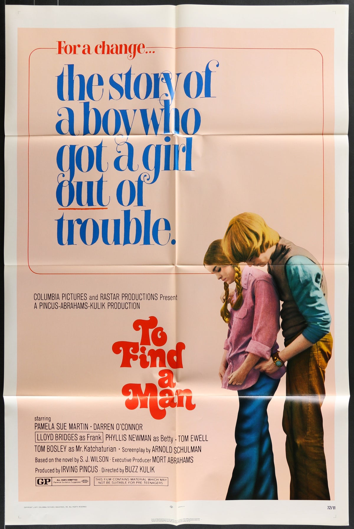To Find A Man (1972) Original US One Sheet Movie Poster