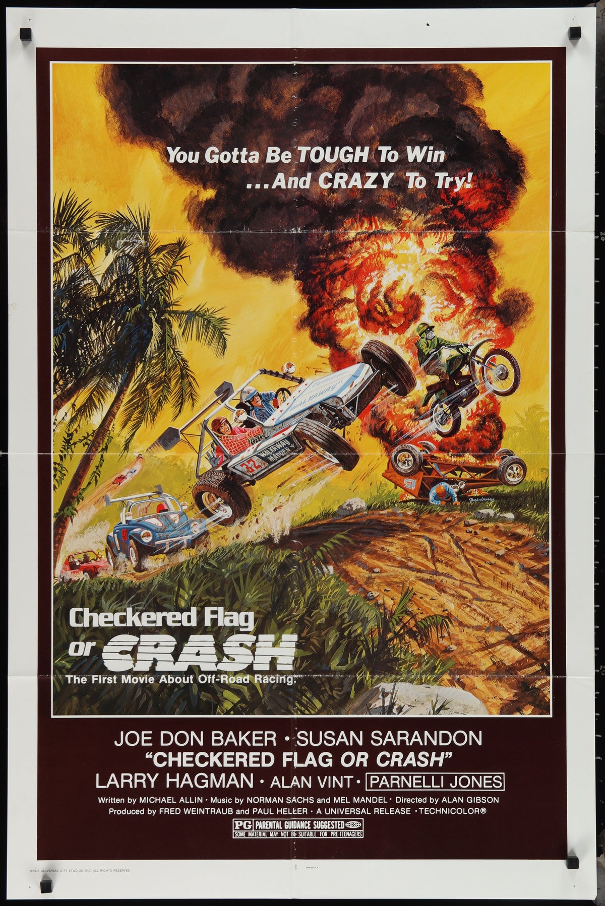 Checkered Flag Or Crash (1977) Original US One Sheet Movie Poster