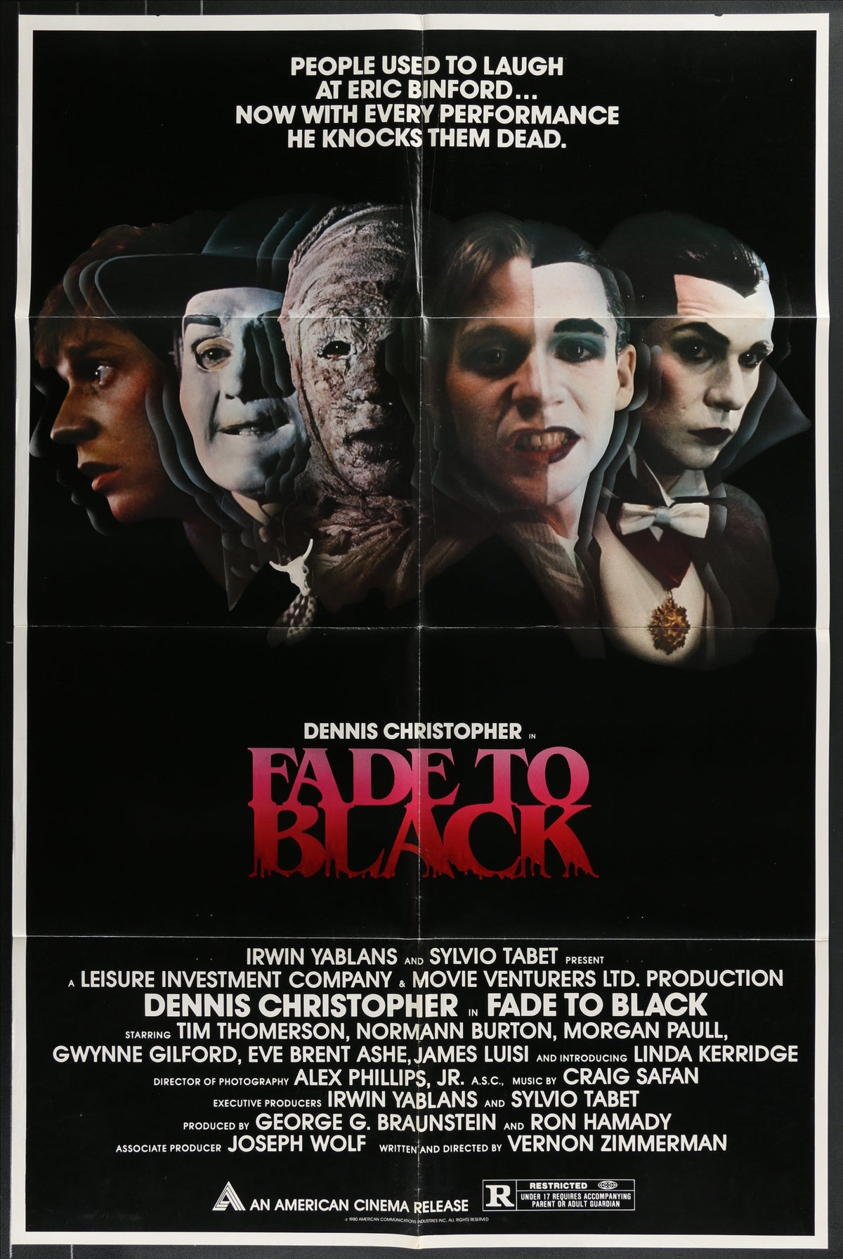Fade To Black (1980) Original US One Sheet Movie Poster
