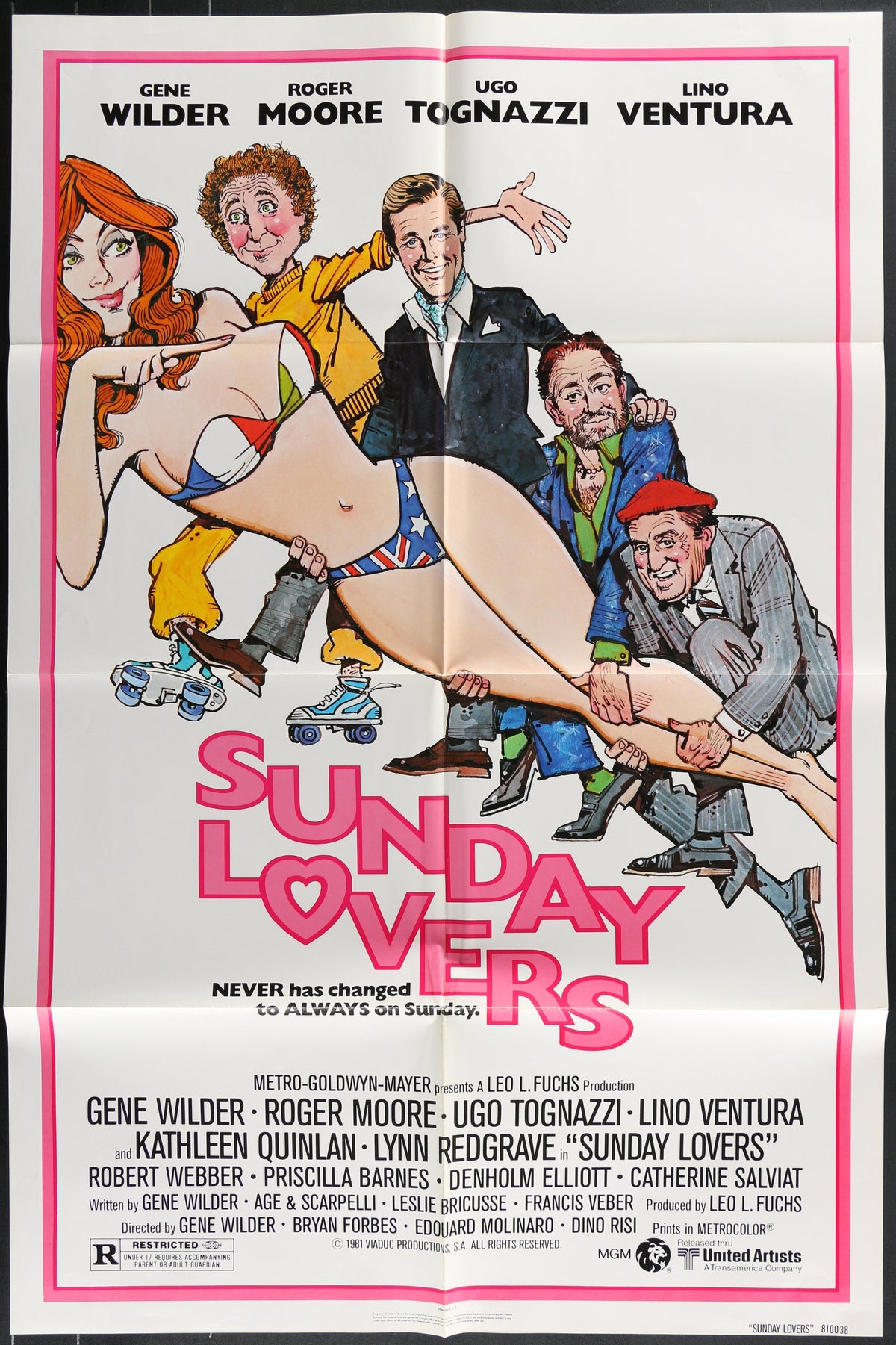 Sunday Lovers (1980) Original US One Sheet Movie Poster