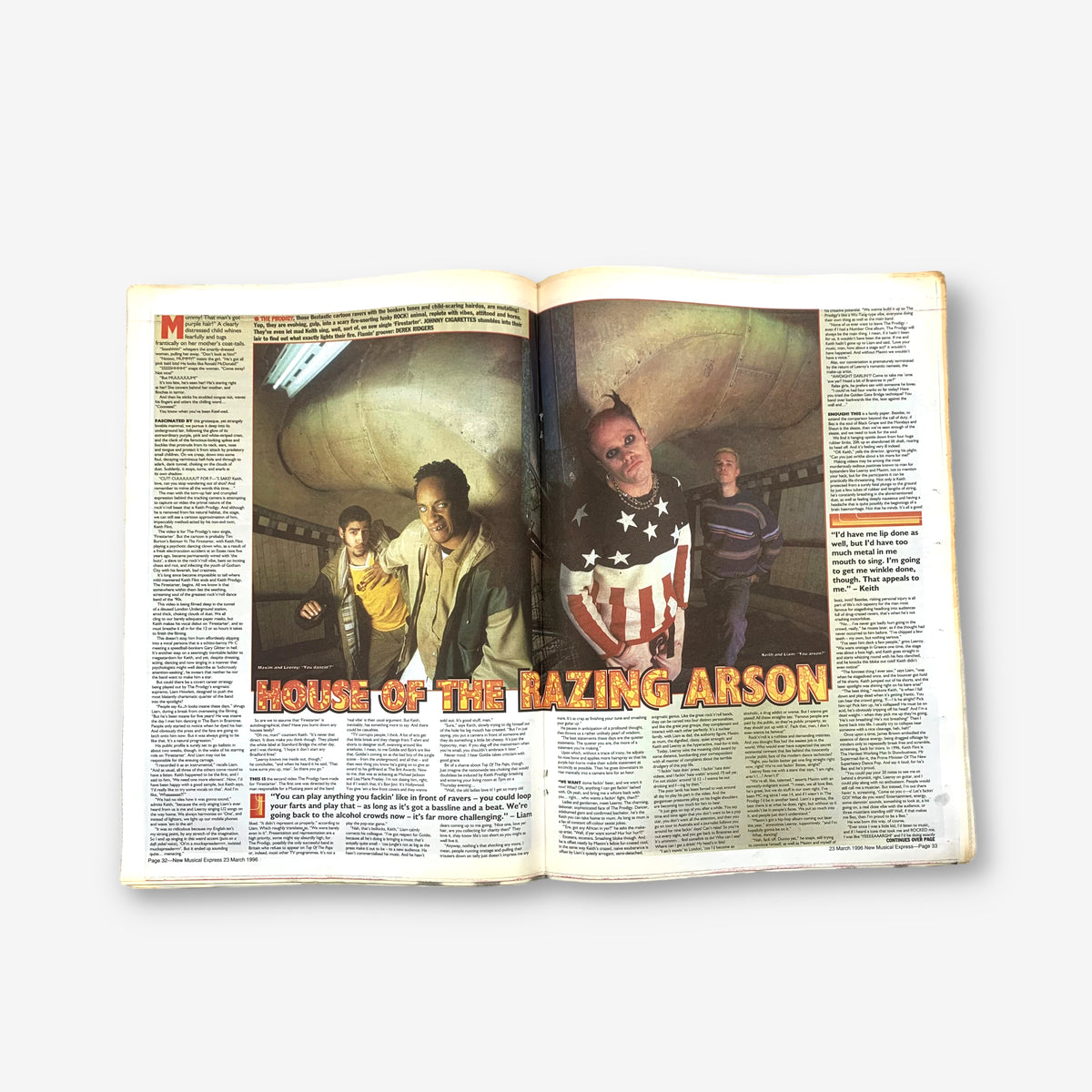 1996 The Prodigy - Arson Around With The Kids From Flame - NME Magazine