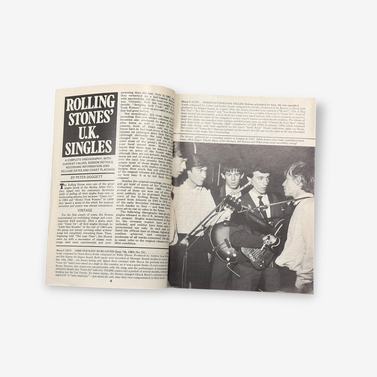 1982 The Rolling Stones - UK Singles - Record Collector Magazine No.30