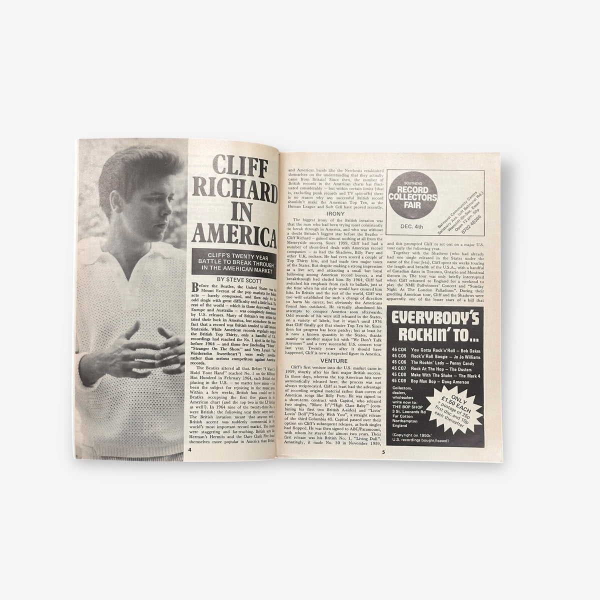 1982 Cliff Richard - His U.S. Releases - Record Collector Magazine No.39