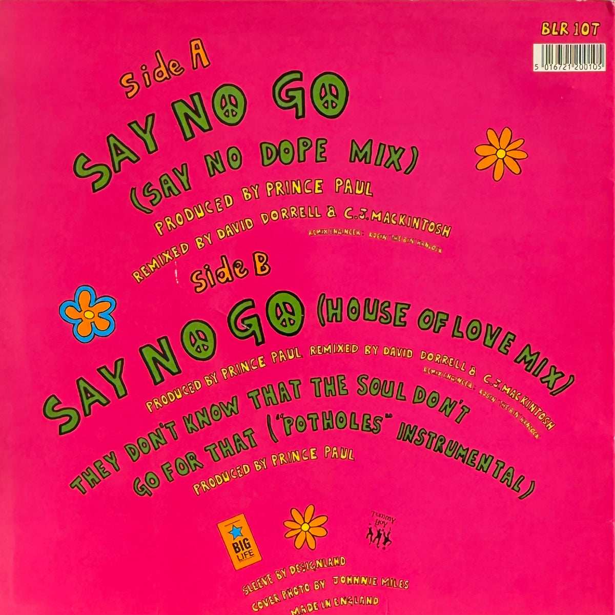 De La Soul Say No Go 1989 12" Single Vinyl Record BLR 10T