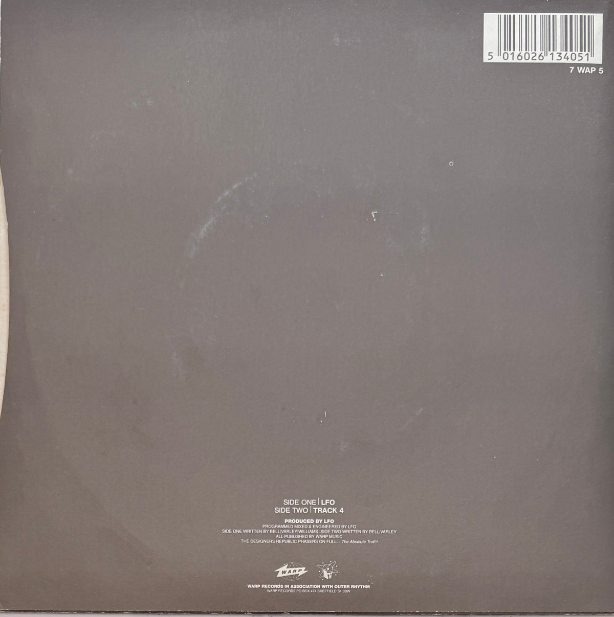 LFO – LFO – 1990 Bleep Techno · 7" Vinyl · NM / VG+