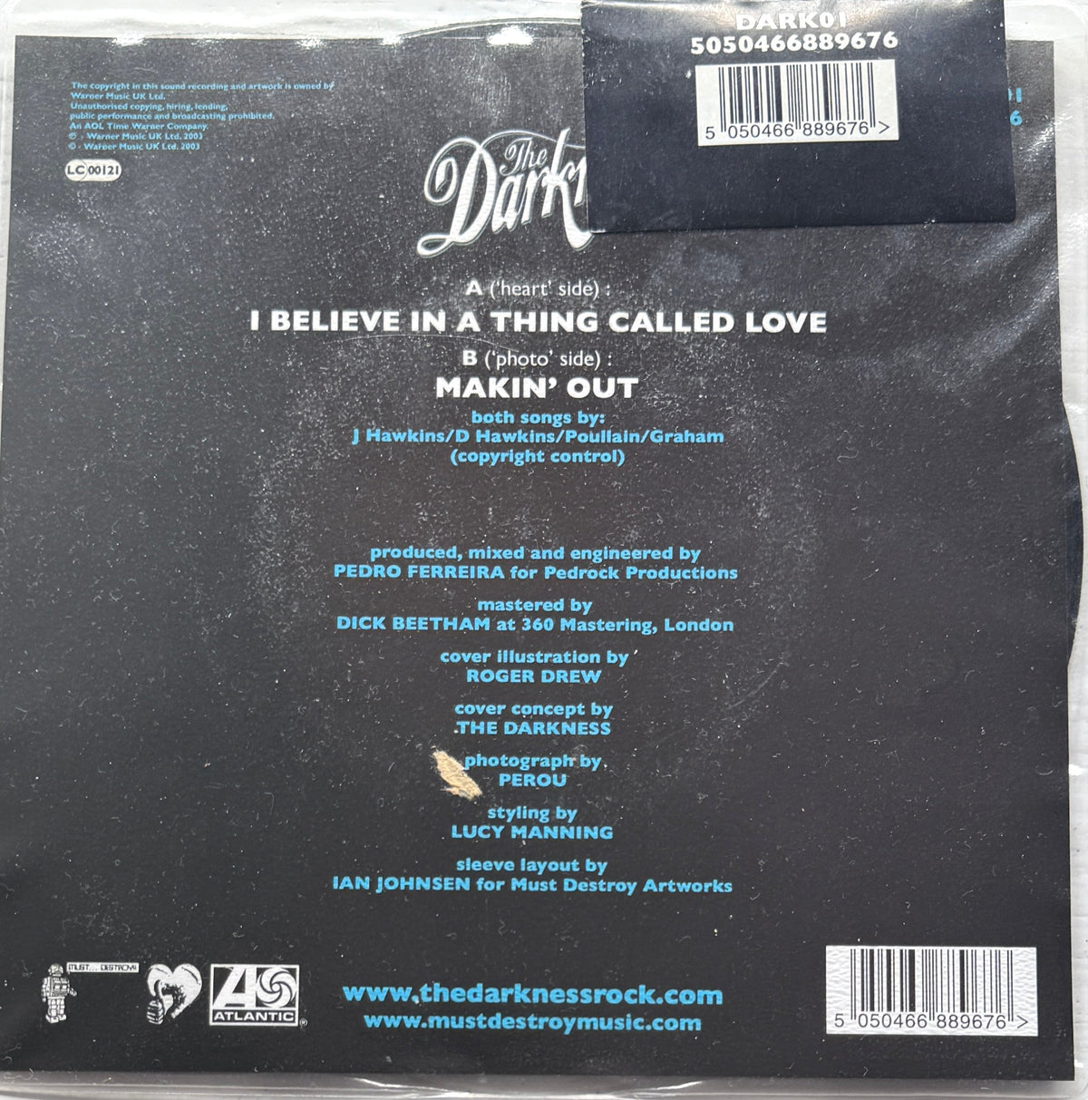 The Darkness – I Believe In A Thing Called Love – 2003 Glam Rock · 7" Picture Disc · Sealed Copy