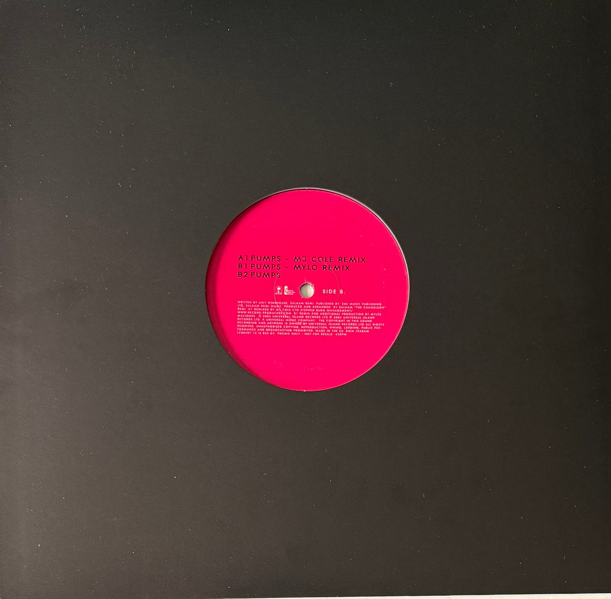 Amy Winehouse – Pumps Leftfield / UK Garage – 2004 Label: Island Records Format: 12" Vinyl, 45 RPM, UK Promo