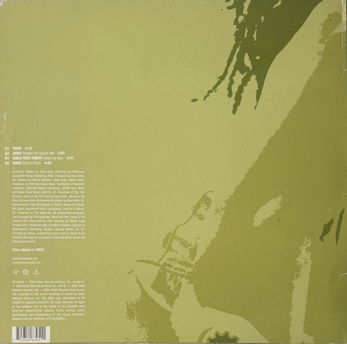 Beenie Man Dude 12" Vinyl Dance Hall Reggae 2003