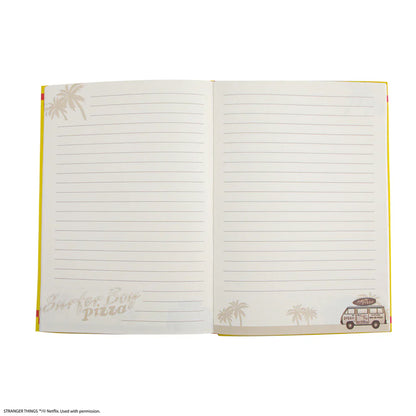Stranger Things Hardcover Notebook Surfer Boy Pizza CR5184