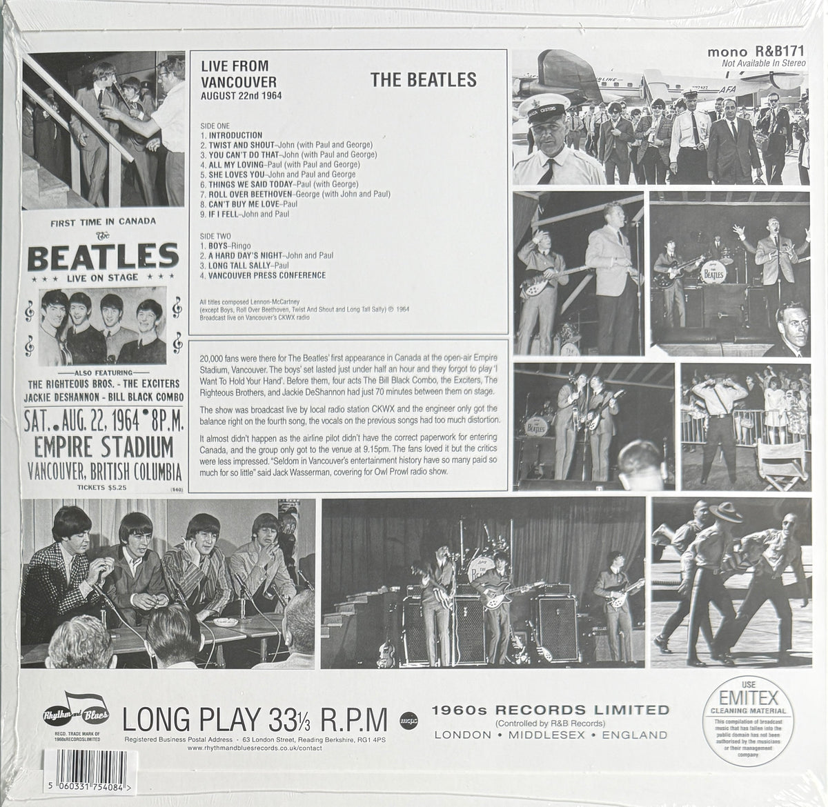 The Beatles – Live From Vancouver August 22nd 1964 – Rhythm & Blues Records – 2025 Vinyl