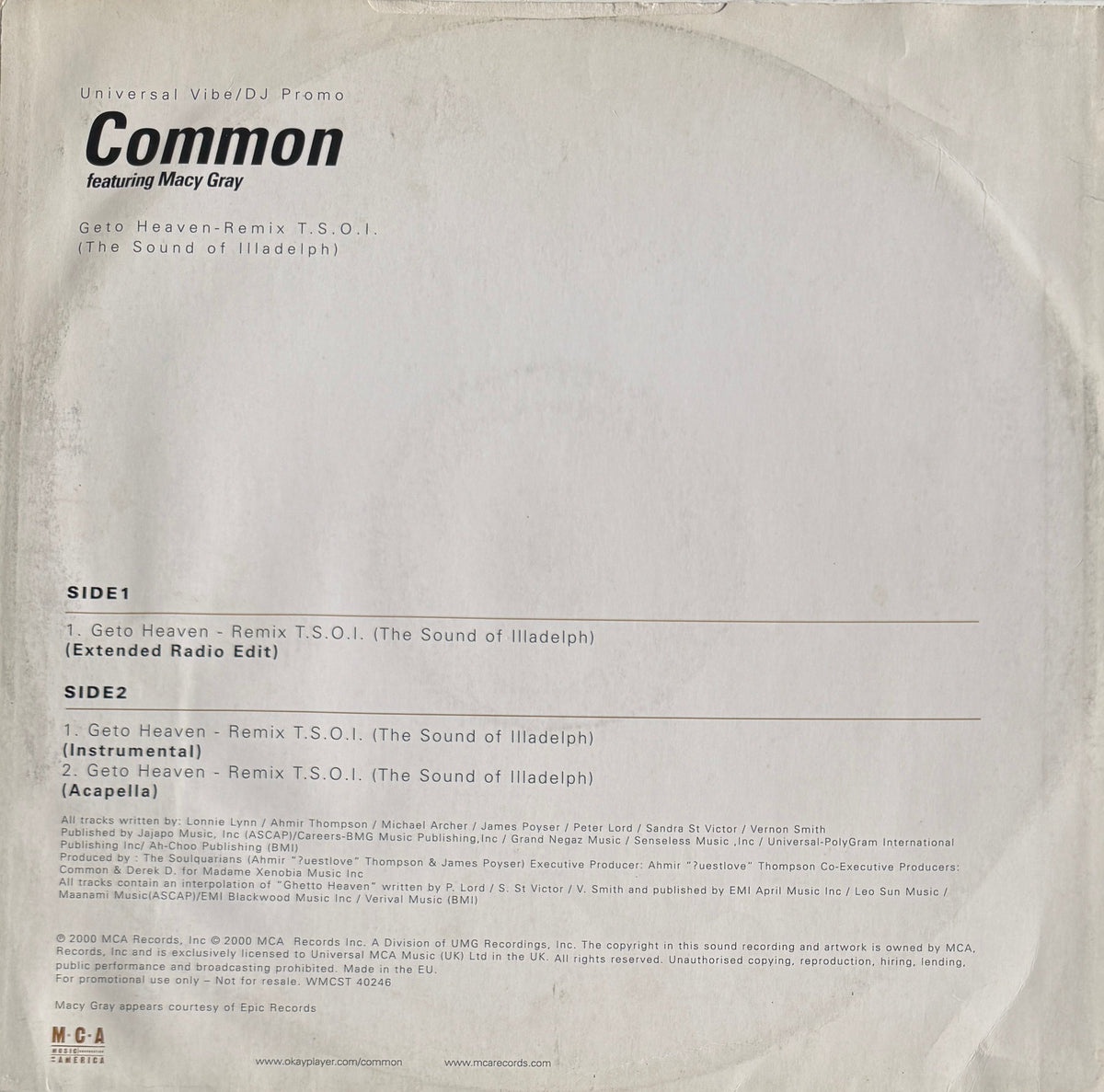 Common – Geto Heaven (Remix) – MCA Records – 2000