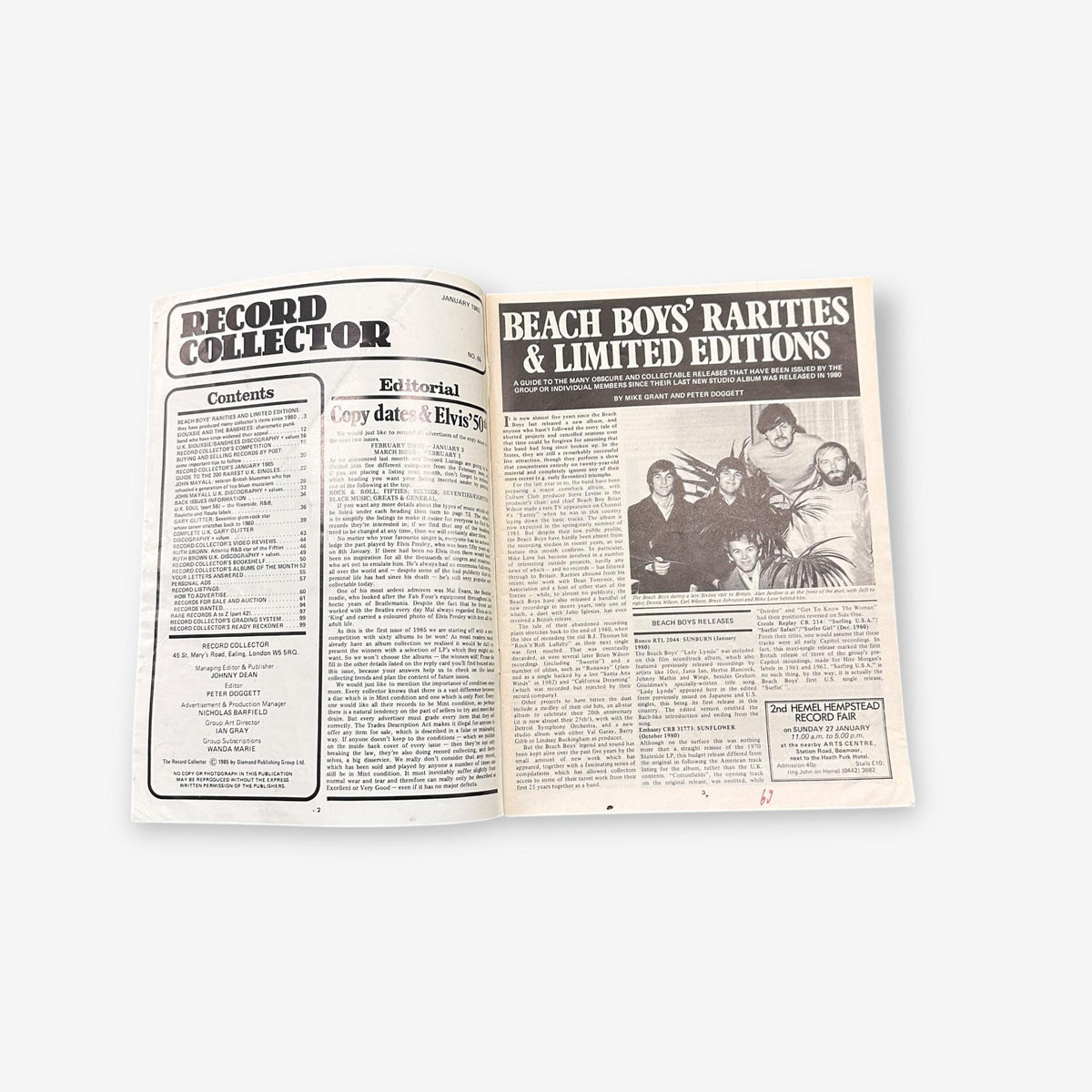 1985 Beach Boys' Rarities - Record Collector Magazine No. 65