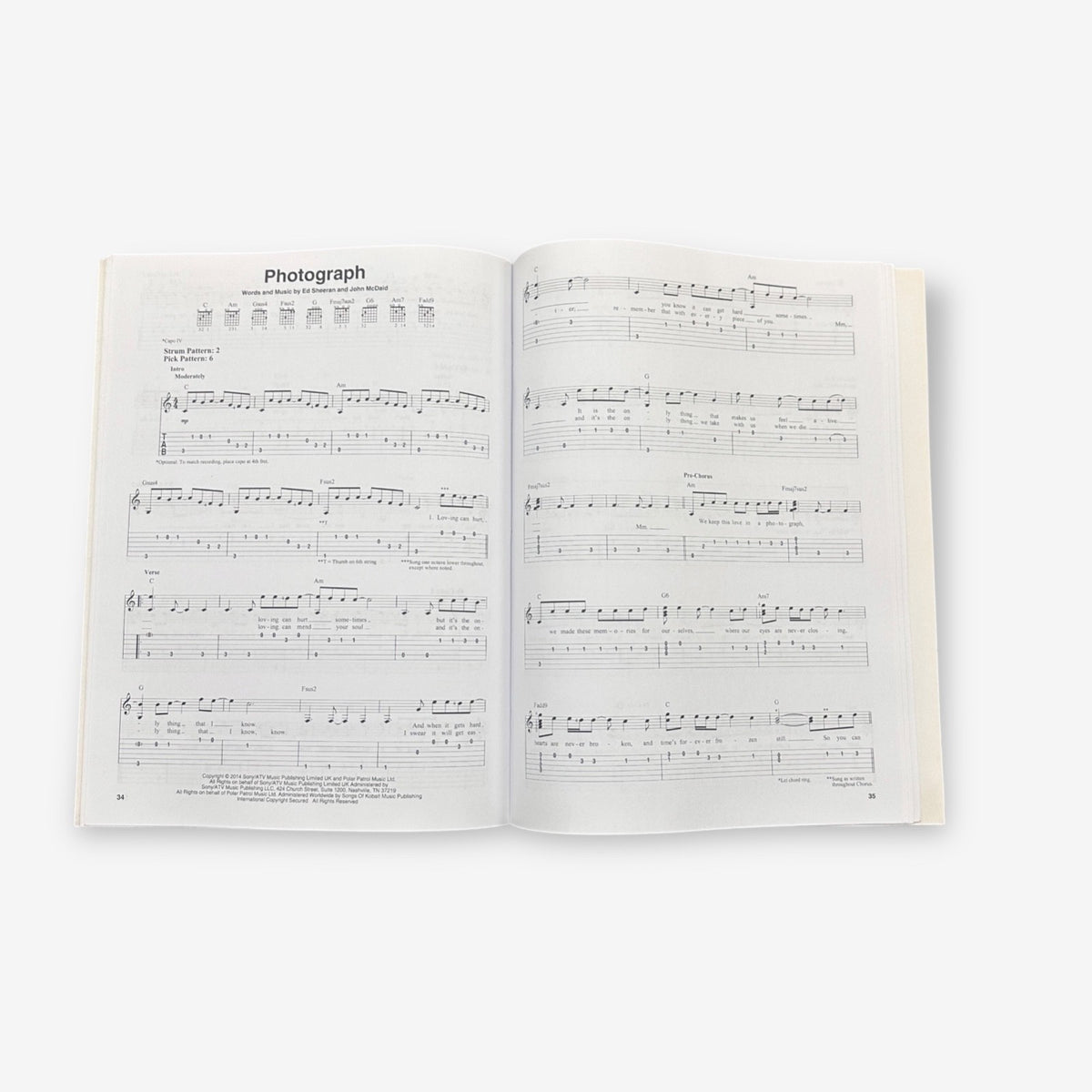Ed Sheeran Easy Guitar Paperback Music Sheet Book 2015