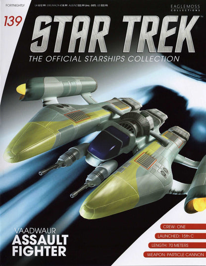 #139 Vaadwaur Assault Fighter Model Die Cast Ship (Eaglemoss / Star Trek)
