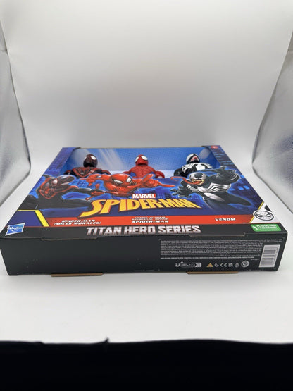 Marvel Spider-Man Titan Hero Series 3 Pack. Miles Morales, Spider-Man Venom