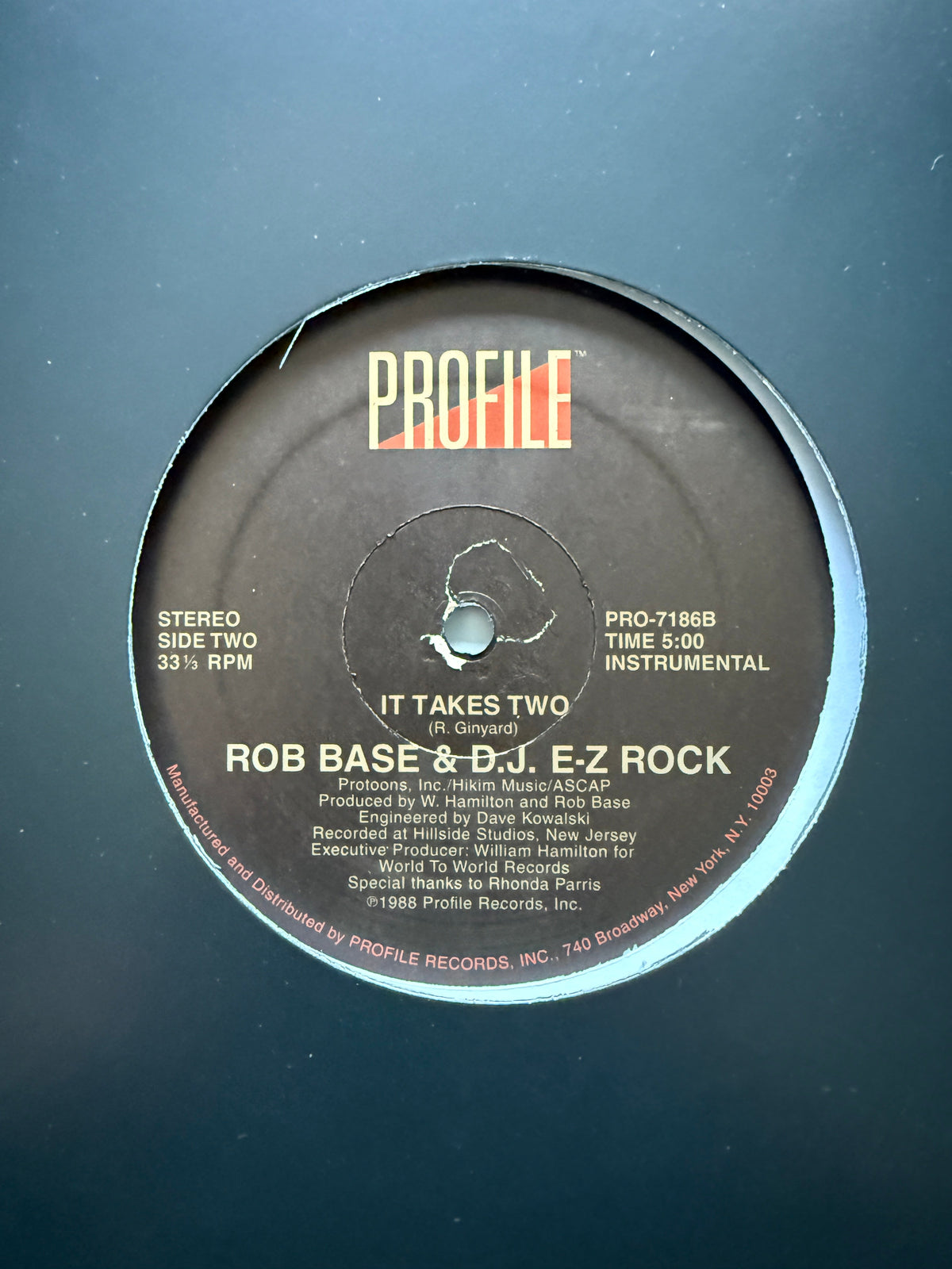 Rob Base & D.J. E-Z Rock – It Takes Two – Profile Records – 1988