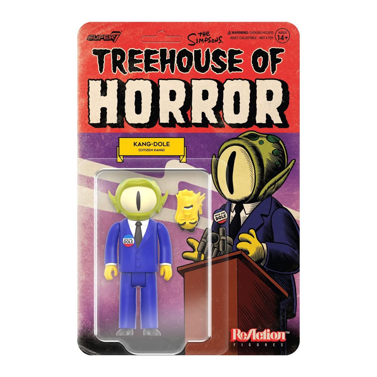 Super7 Reaction - Simpsons Treehouse Of Horror - KANG DOLE 3 3/4 Figure